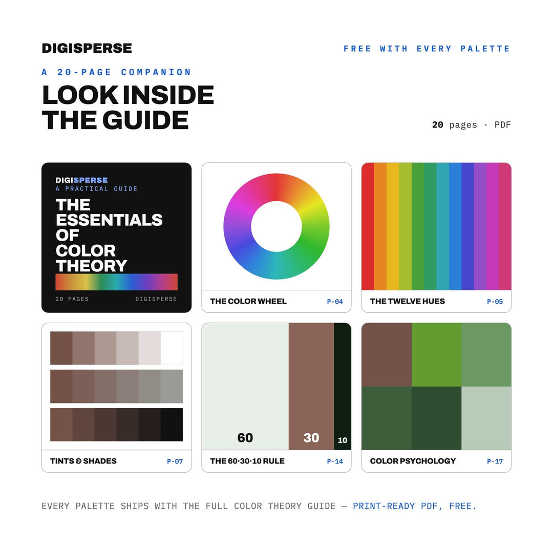 Pine Needle Color Palette | 30 Colors | Hex RGB CMYK | Color Guide | Procreate Swatches + ASE | Digital Download