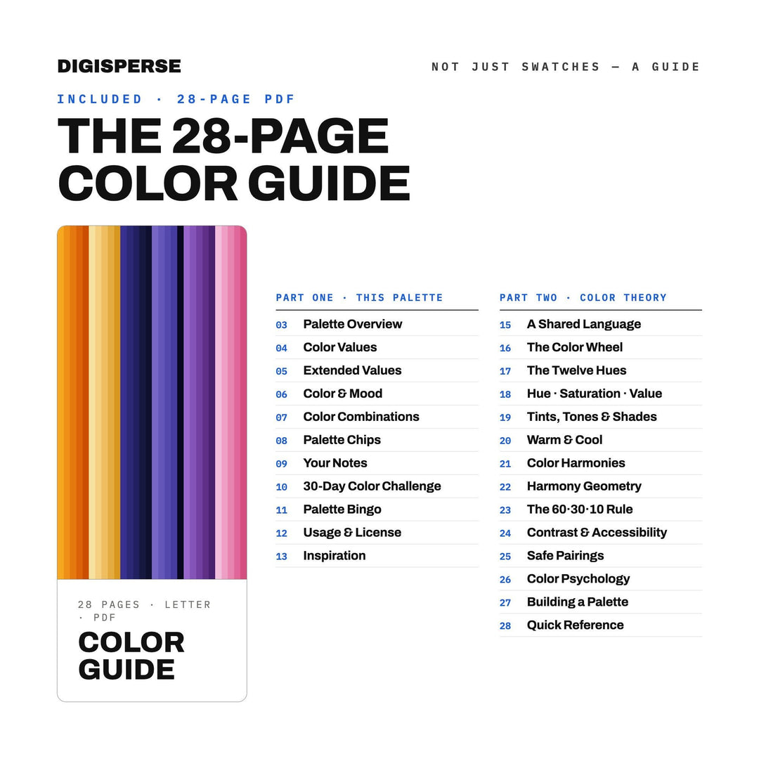 At Dawn Color Palette | 30 Procreate Swatches, HEX, RGB, CMYK (Digital Download)