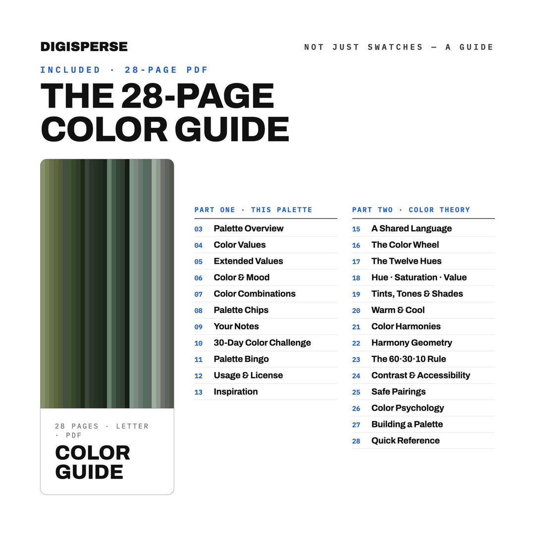 Cyclone Color Palette | 30 Colors | Hex RGB CMYK | Color Guide | Procreate Swatches + ASE | Digital Download