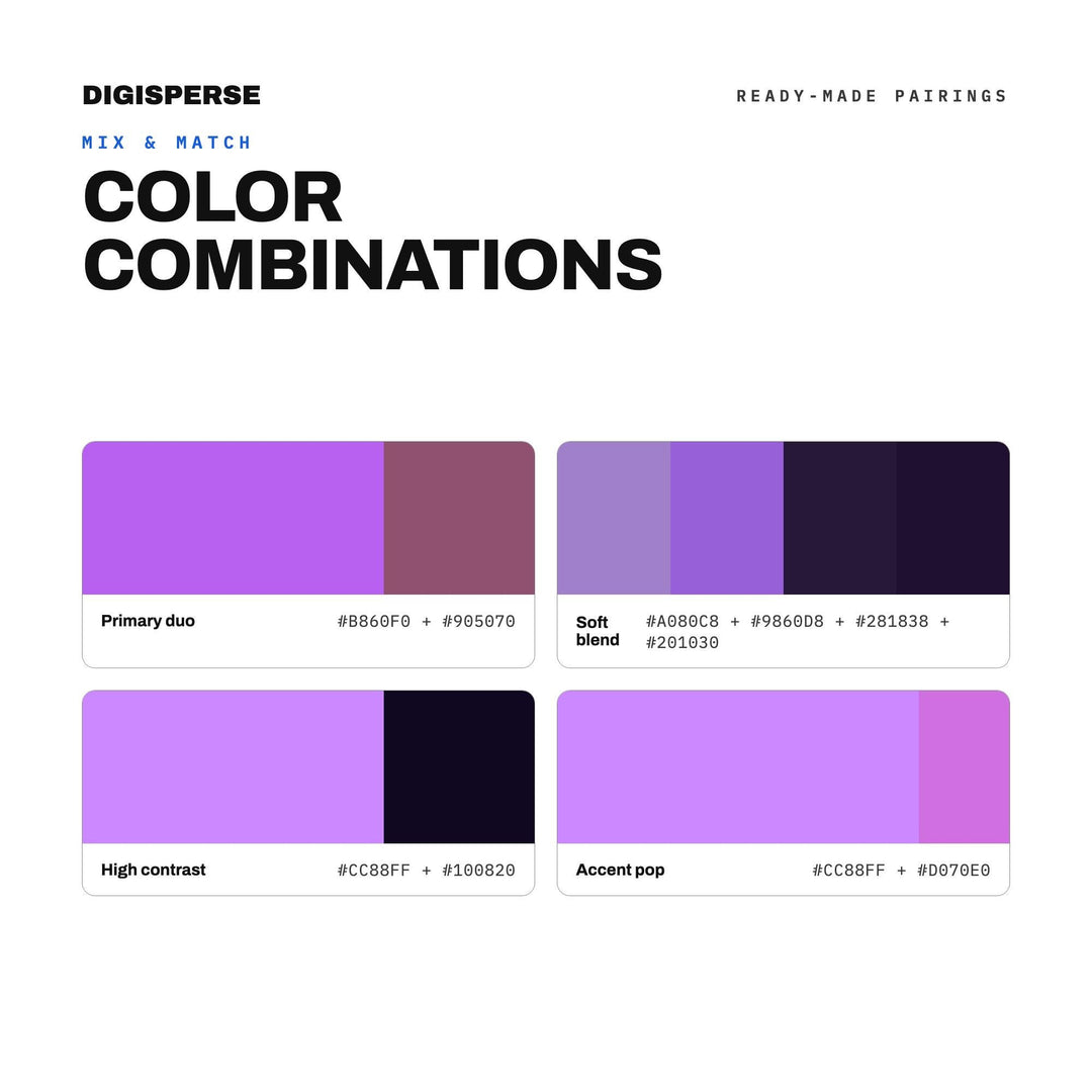 Purple Rain Color Palette | 30 Colors | Hex RGB CMYK | Color Guide | Procreate Swatches + ASE | Digital Download