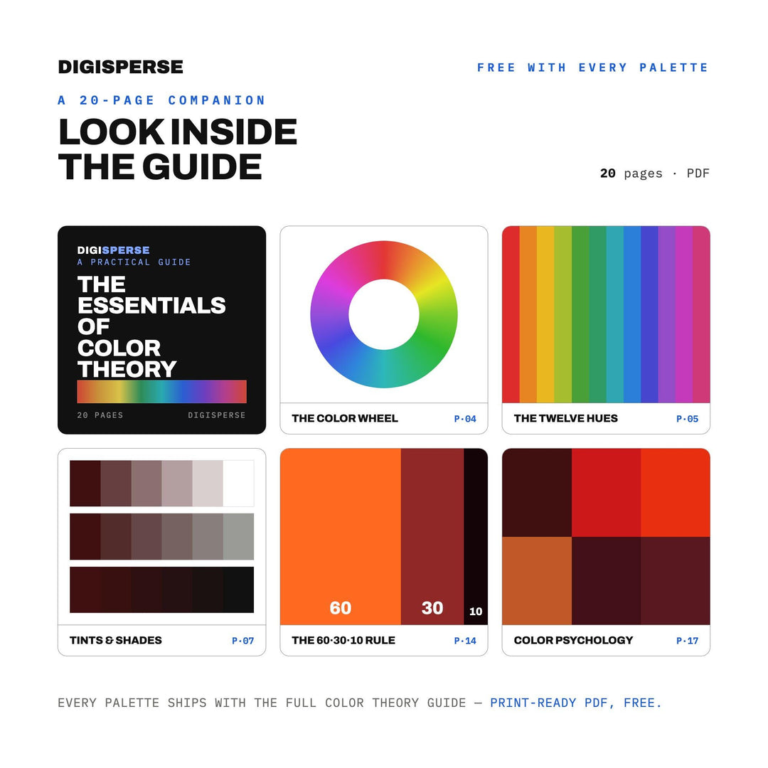 Red Horizon Color Palette | 30 Colors | Hex RGB CMYK | Color Guide | Procreate Swatches + ASE | Digital Download