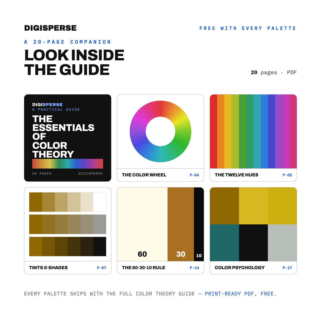 Art Deco Gold Color Palette | 30 Procreate Swatches, ASE, RGB, CMYK (Digital Download)