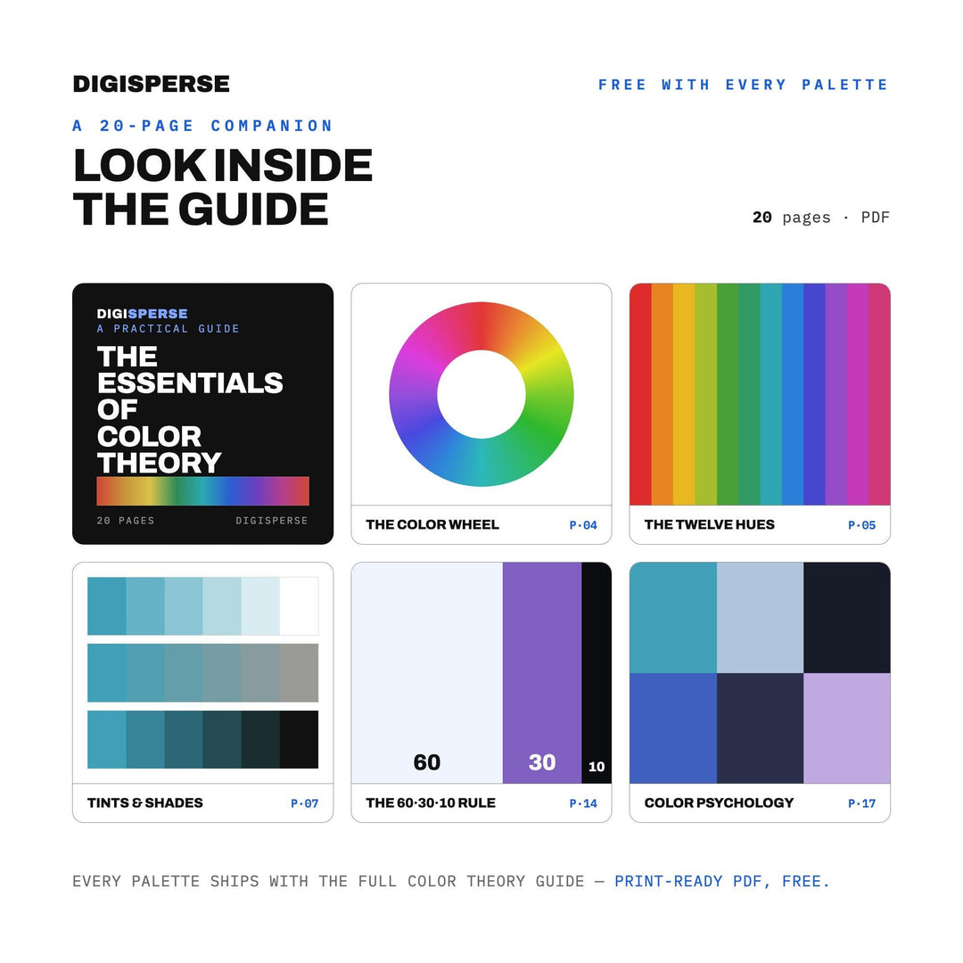 Calm Tech Color Palette for UI UX Design and Modern App Branding, 30 Ambient Interface Hues, Procreate Swatches, Hex Codes