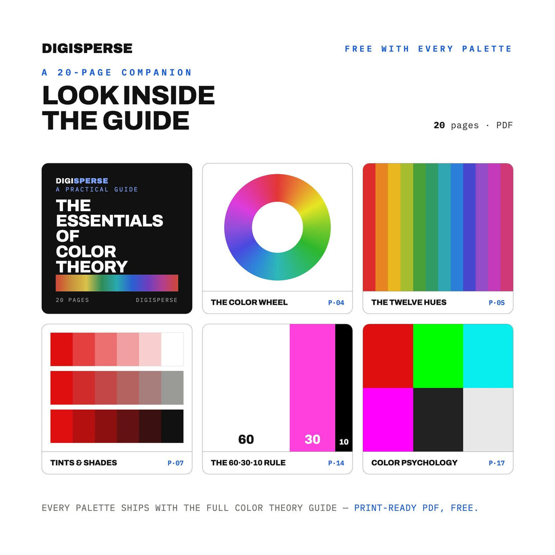 Digital Glitch Color Palette | 30 Colors | Hex RGB CMYK | Color Guide | Procreate Swatches + ASE | Digital Download
