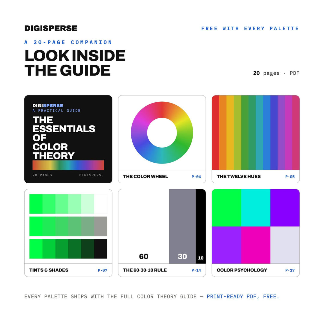 Glitch Art Color Palette | 30 Colors | Hex RGB CMYK | Color Guide | Procreate Swatches + ASE | Digital Download