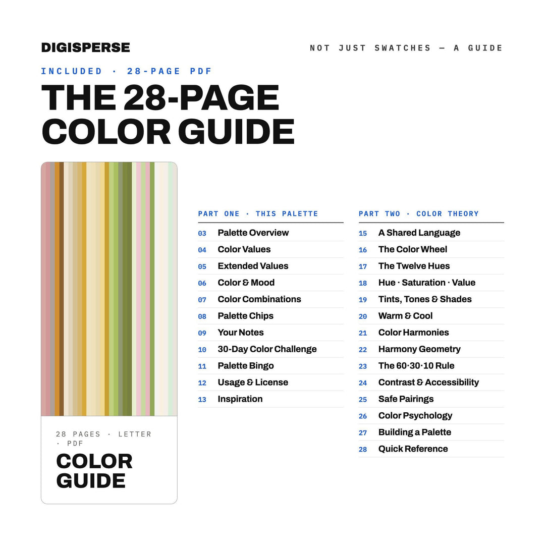 Pistachio Cream Color Palette | 30 Pastel Swatches (Digital Download)