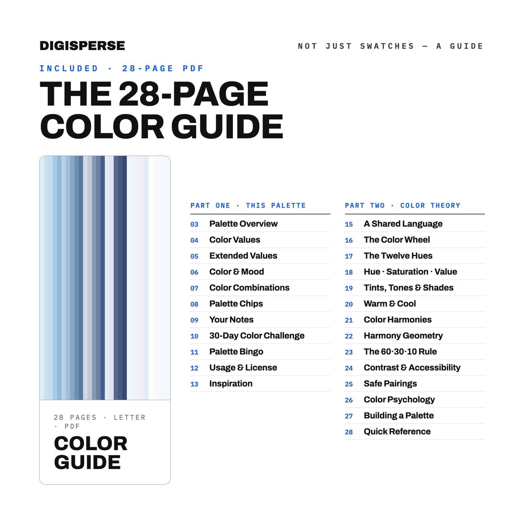 Celestite Color Palette | 30 Colors | Hex RGB CMYK | Color Guide | Procreate Swatches + ASE | Digital Download
