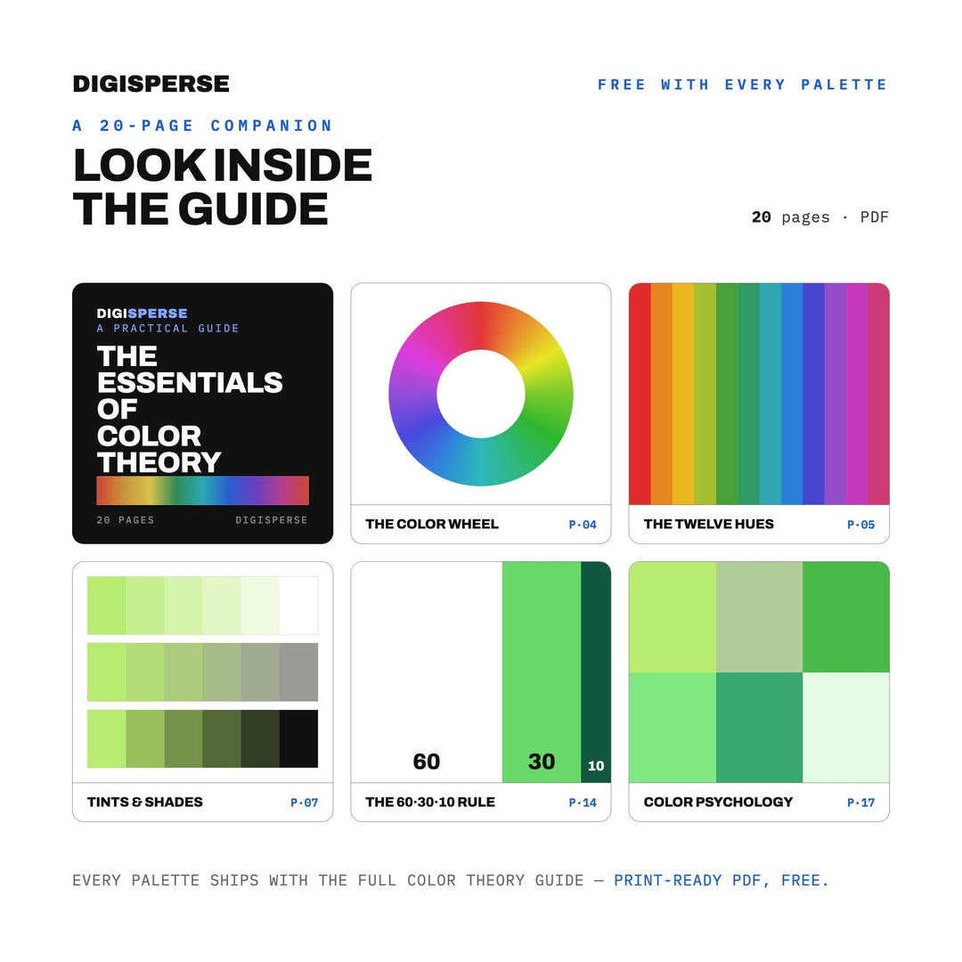 Chrysoprase Color Palette | 30 Colors | HEX RGB CMYK | Procreate Swatches | Digital Download
