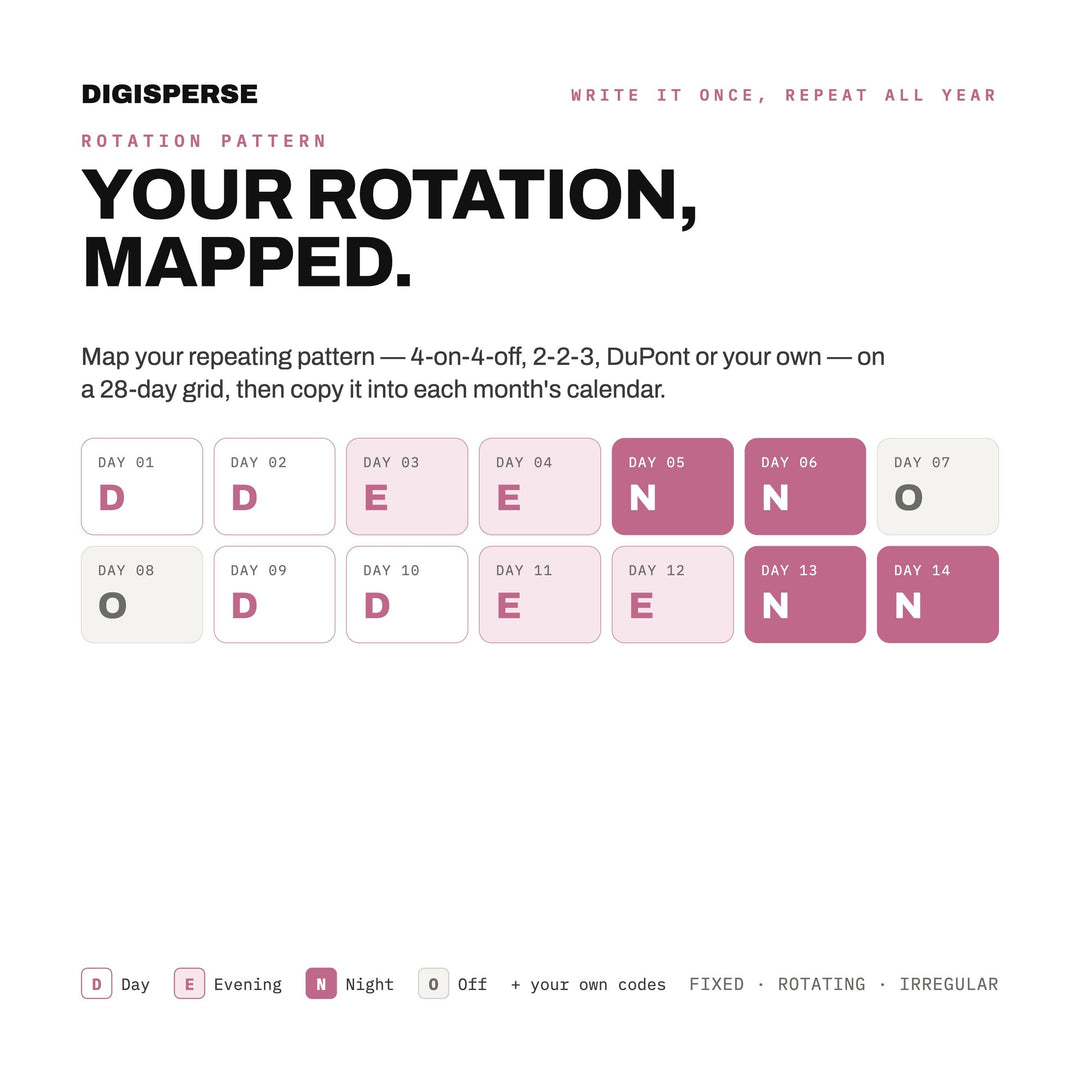 Dated Cozy Pastel Shift Planner 2027 | Rotation, Pay, Sleep Trackers (Digital PDF)