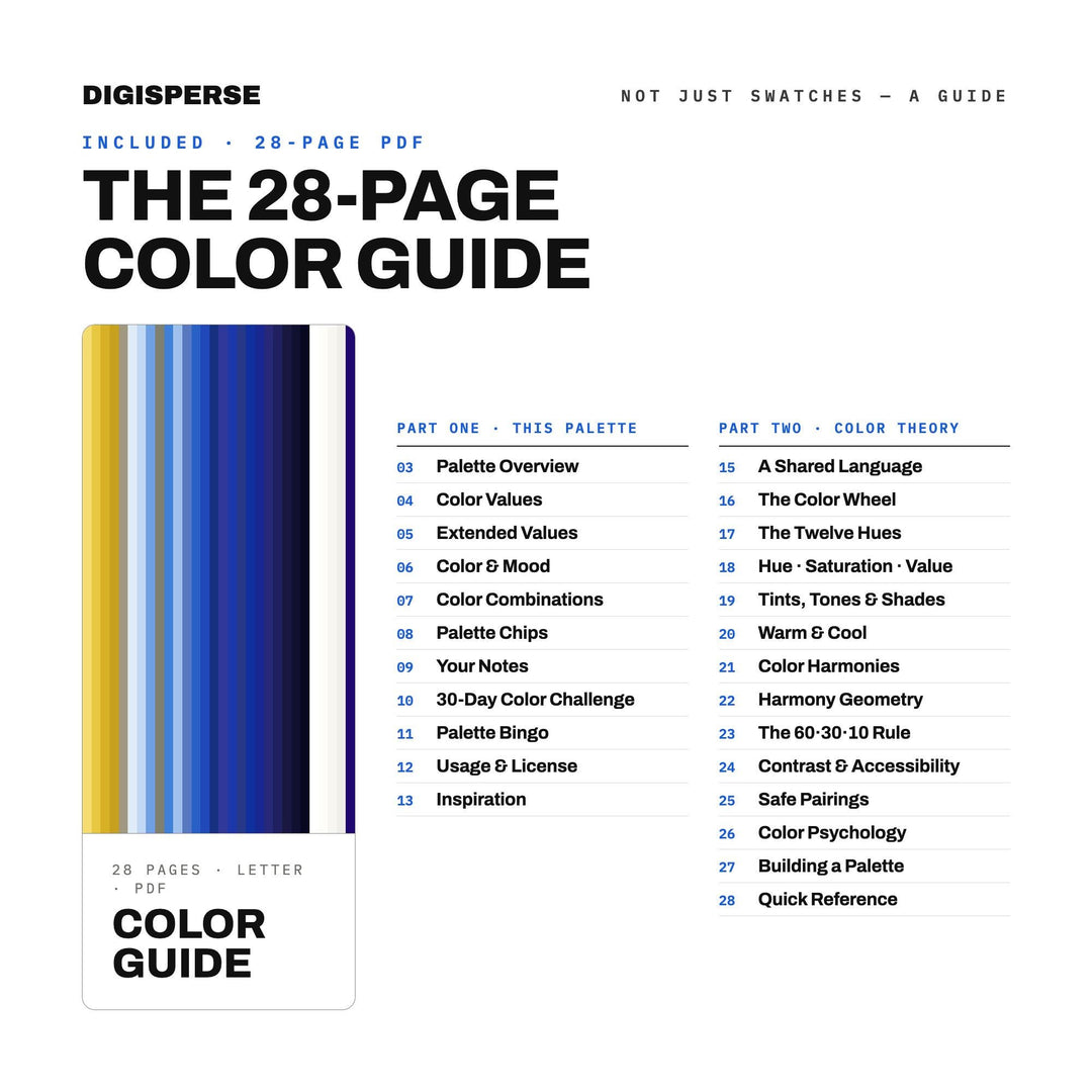 Lapis Lazuli Color Palette | 30 Procreate Swatches, HEX RGB CMYK Guide (Digital Download)
