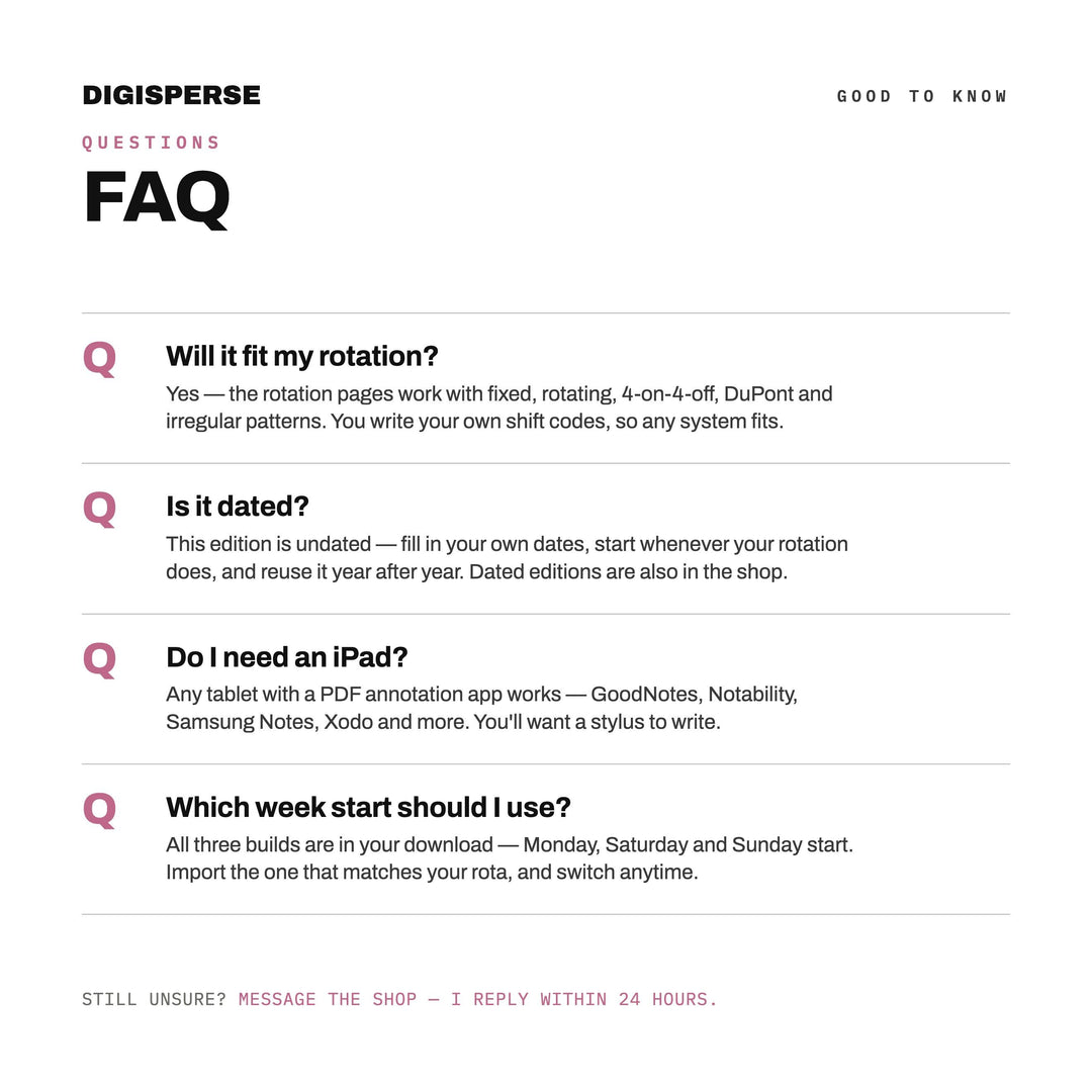 Cozy Pastel Shift Worker Planner | Undated Rotation, Pay, Sleep Trackers (Digital PDF)