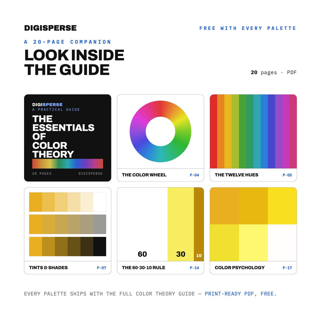 Lemon Curd Color Palette | 30 Colors | Hex RGB CMYK | Color Guide | Procreate Swatches + ASE | Digital Download
