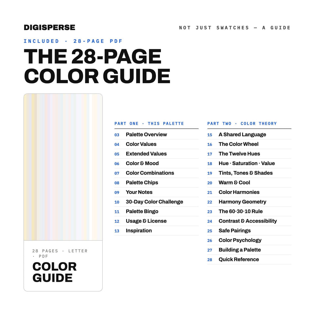 Pearl Dust Color Palette | 30 Colors | Hex RGB CMYK | Color Guide | Procreate Swatches + ASE | Digital Download