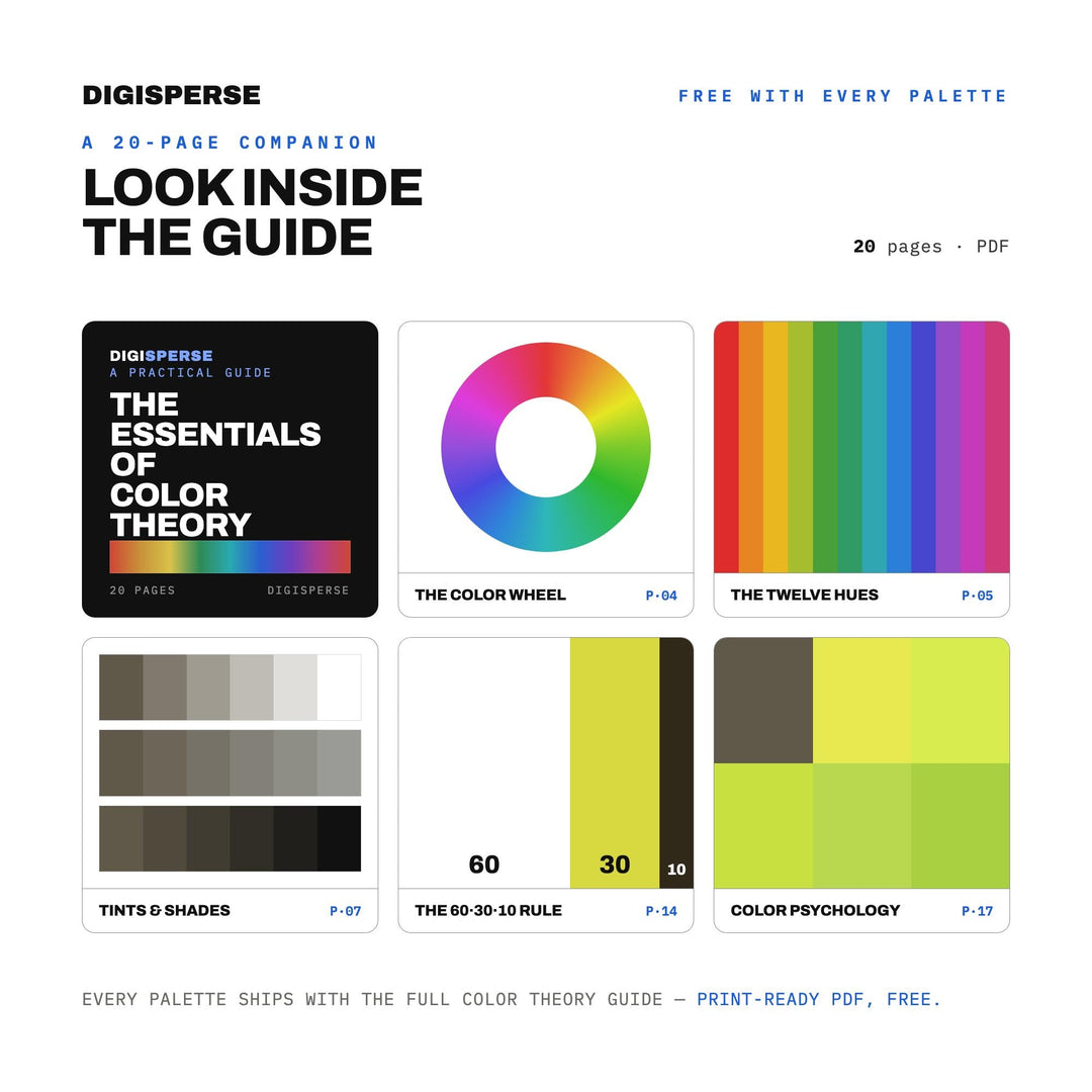 Peridot Color Palette | 30 Colors | Hex RGB CMYK | Color Guide | Procreate Swatches + ASE | Digital Download