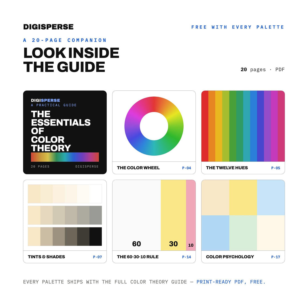 Bliss Color Palette | 30 Procreate Swatches, HEX, RGB, CMYK (Digital Download)