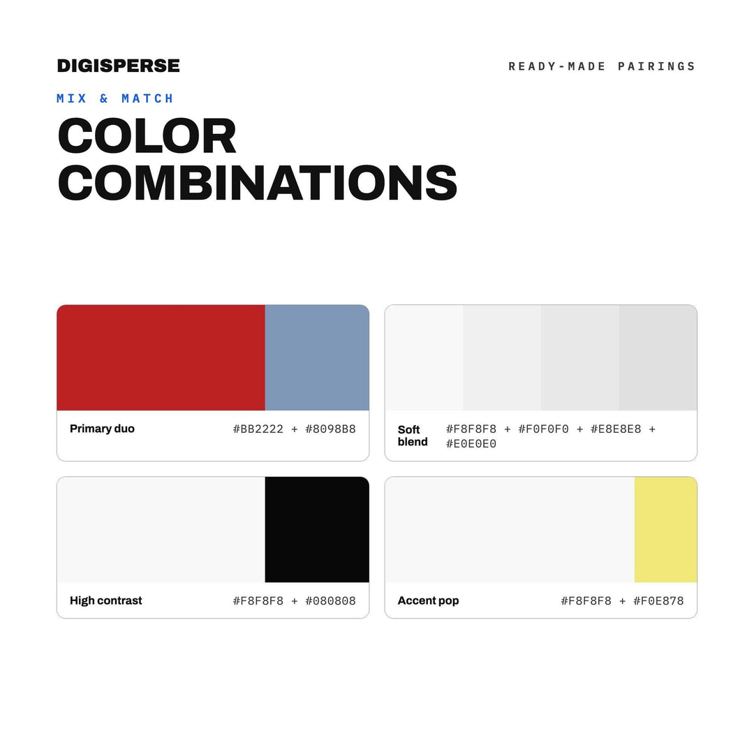 Post-Punk Color Palette | 30 Hex RGB CMYK Swatches (Digital Download)