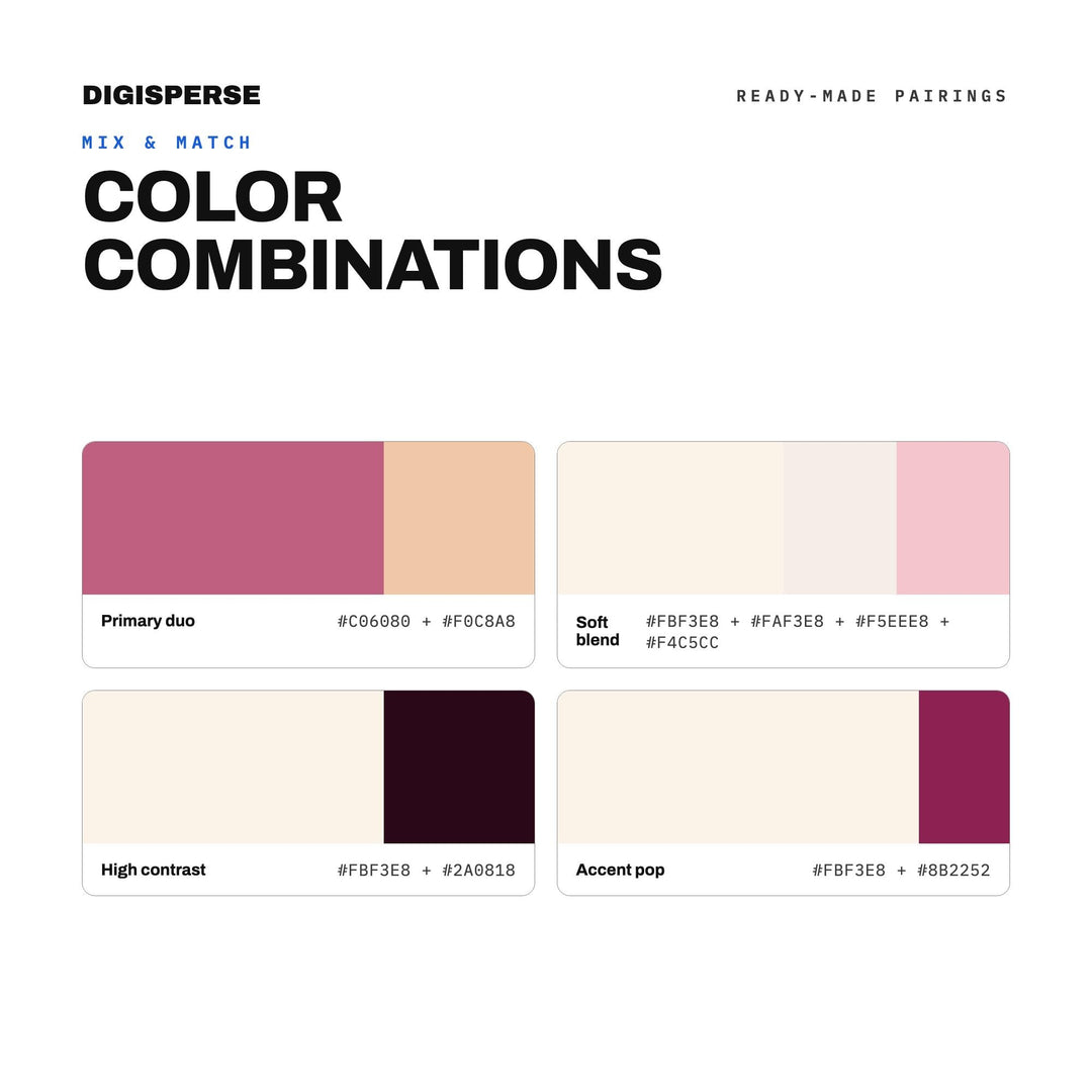 Romantic Blush Color Palette for Couples Getaway Art and Valentine Branding, 30 Weekend Away Hues, Procreate Swatches