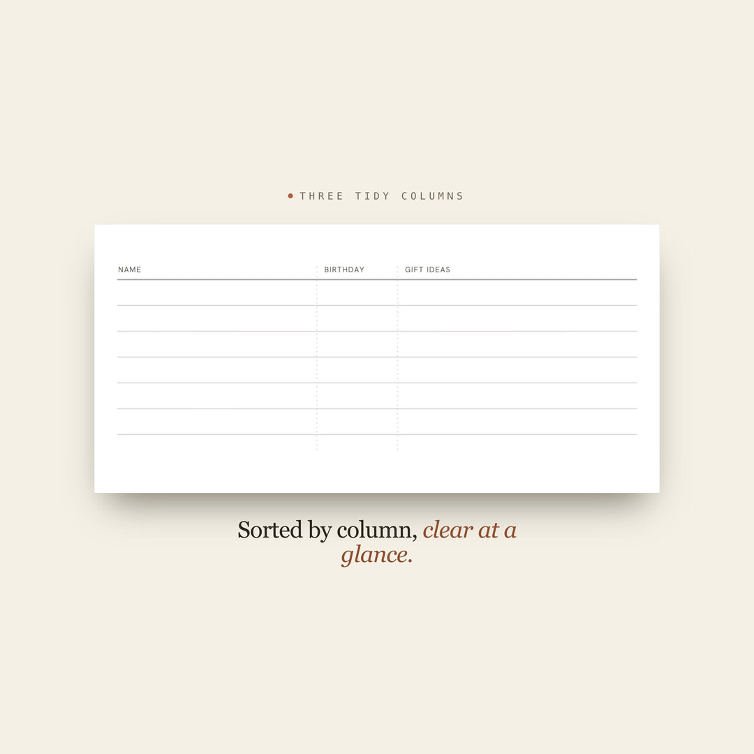Birthday List printable planner insert — preview image 9 of 20