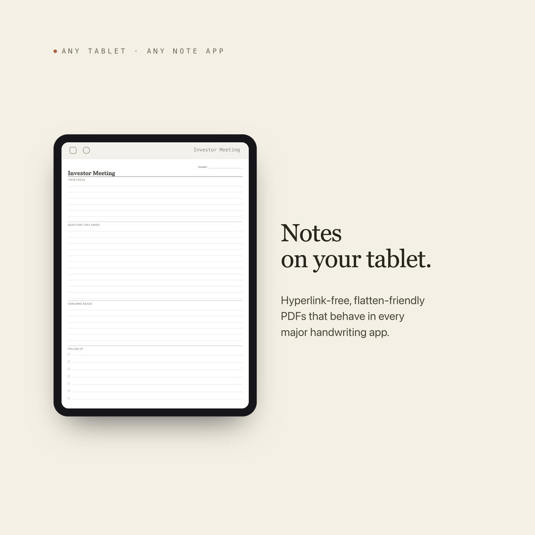 Investor Meeting printable planner insert — preview image 6 of 20