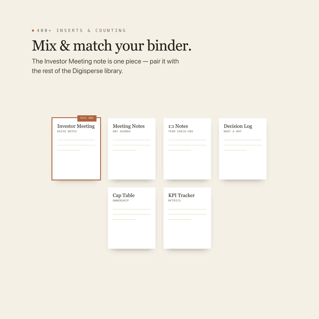 Investor Meeting printable planner insert — preview image 12 of 20