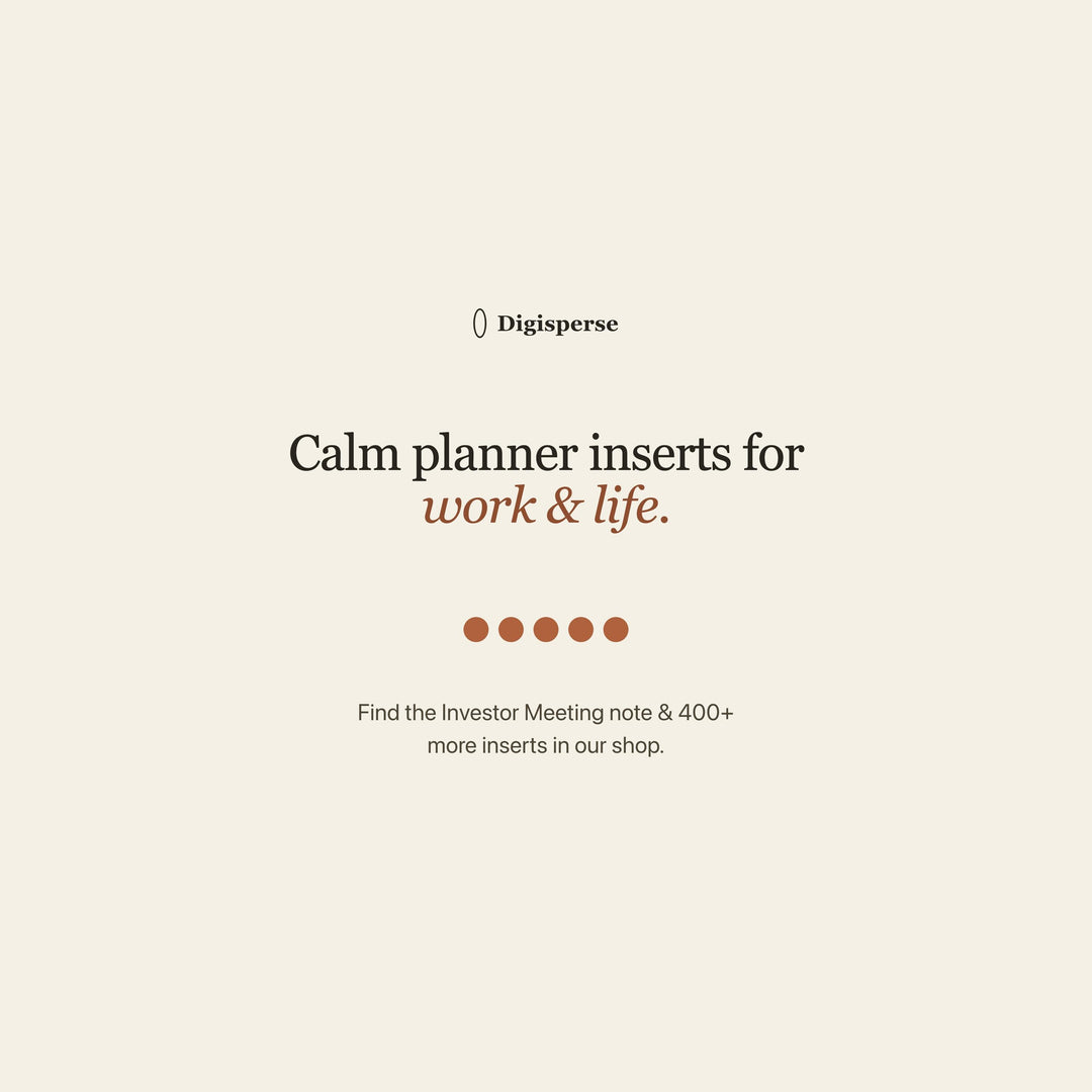 Investor Meeting printable planner insert — preview image 20 of 20