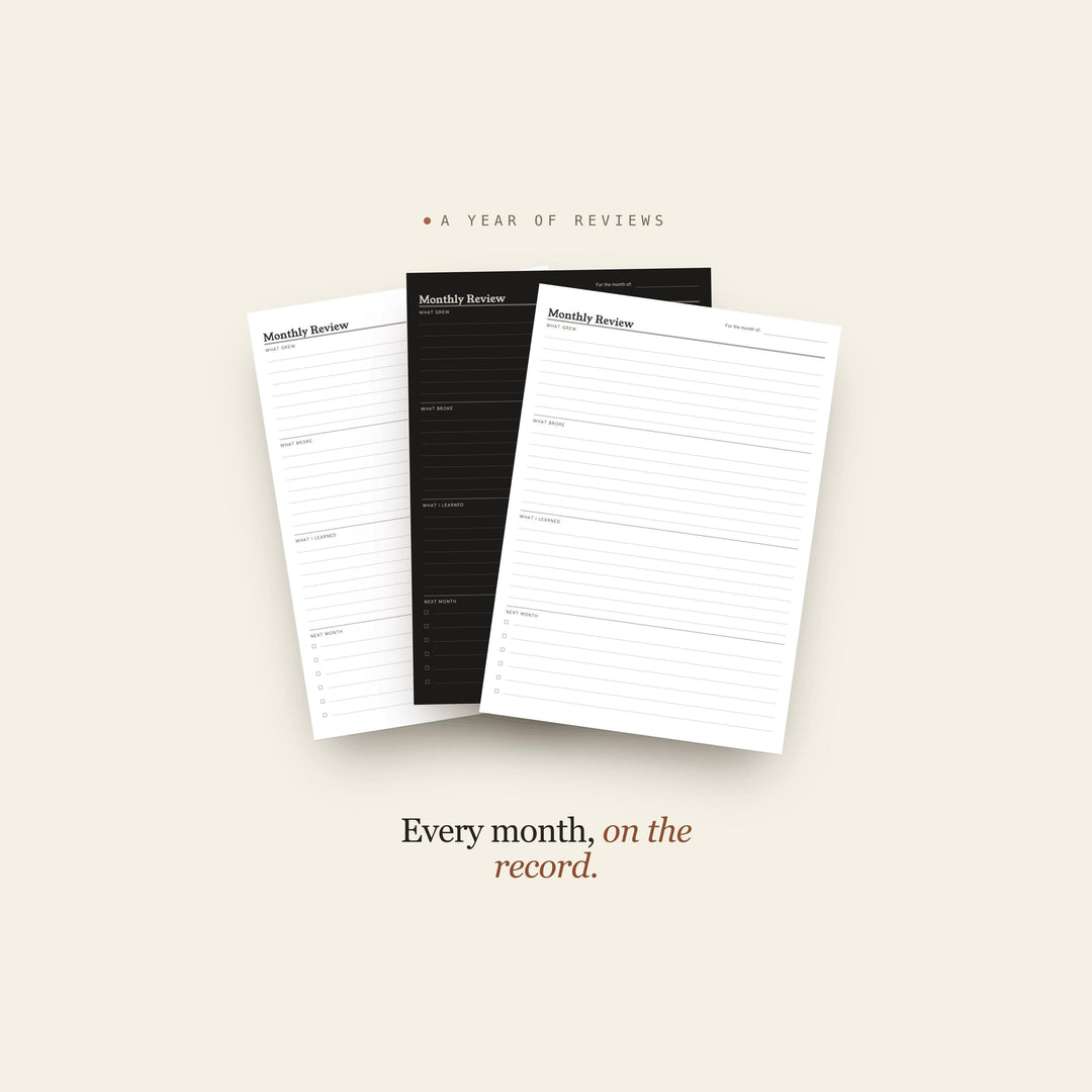 Monthly Review Planner Insert | Founder Planner | GoodNotes iPad PDF | Digital Download