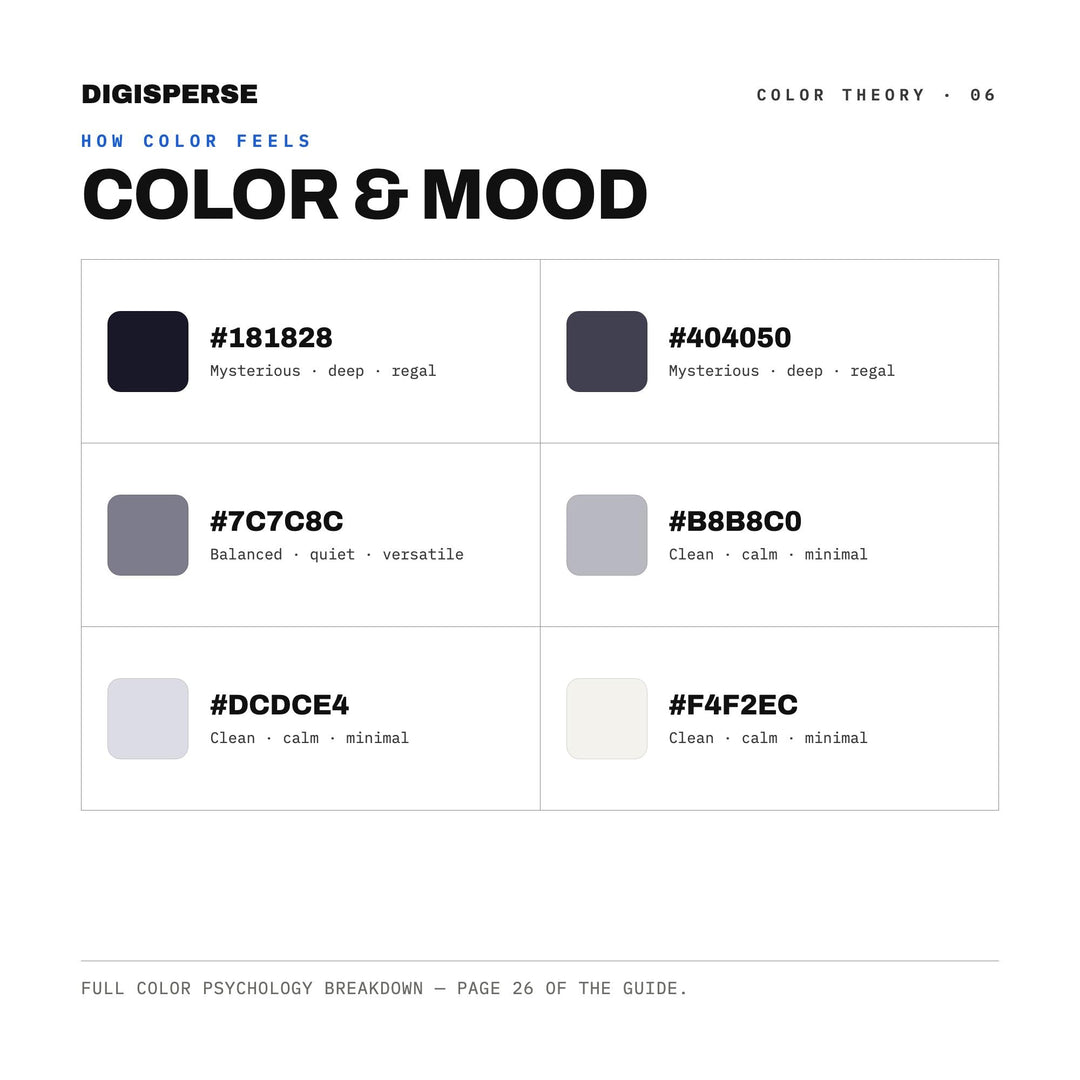 Muted Grey Color Palette for Cloudy Day Art and Calm Minimal Branding, 30 Overcast Sky Hues, Procreate Swatches, Hex Codes