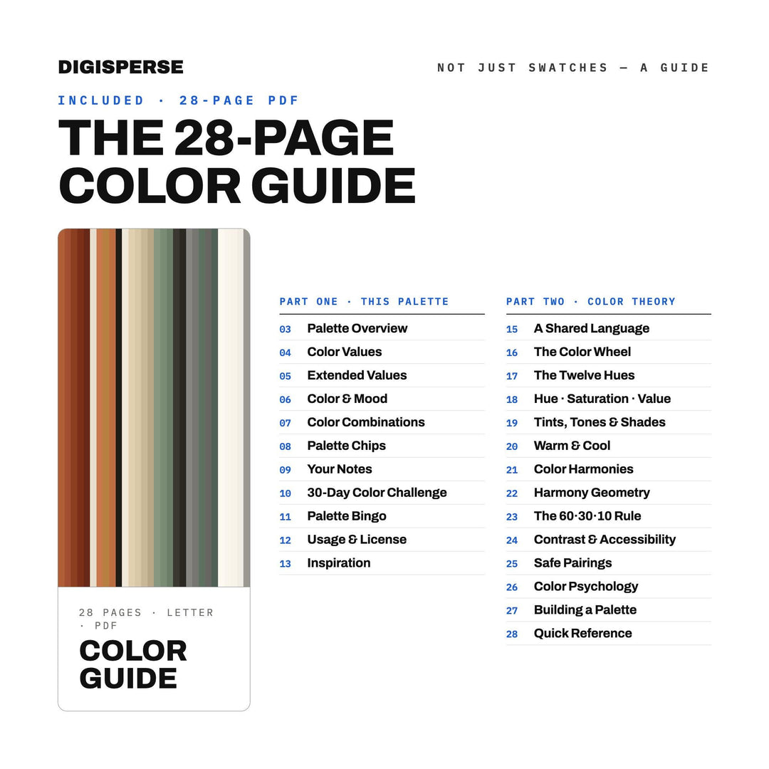 Ceramic Studio Morning Color Palette | 30 Earthy Tones (Digital Download)