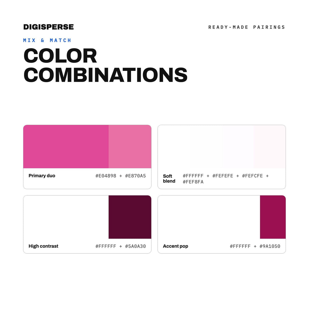 Breast Cancer Awareness Color Palette | 30 Colors | Hex RGB CMYK | Procreate Swatches + ASE | Digital Download