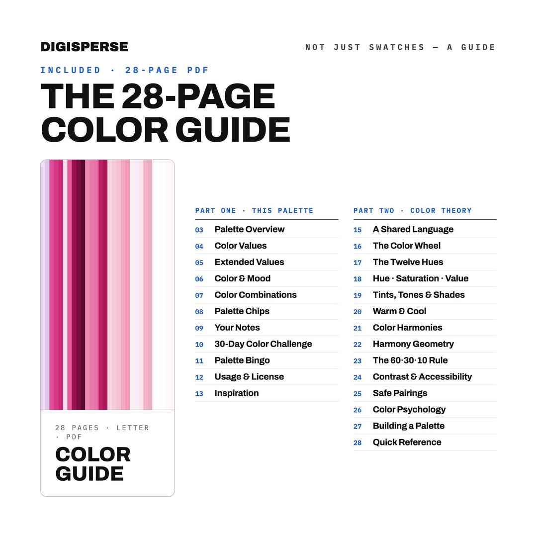 Breast Cancer Awareness Color Palette | 30 Colors | Hex RGB CMYK | Procreate Swatches + ASE | Digital Download