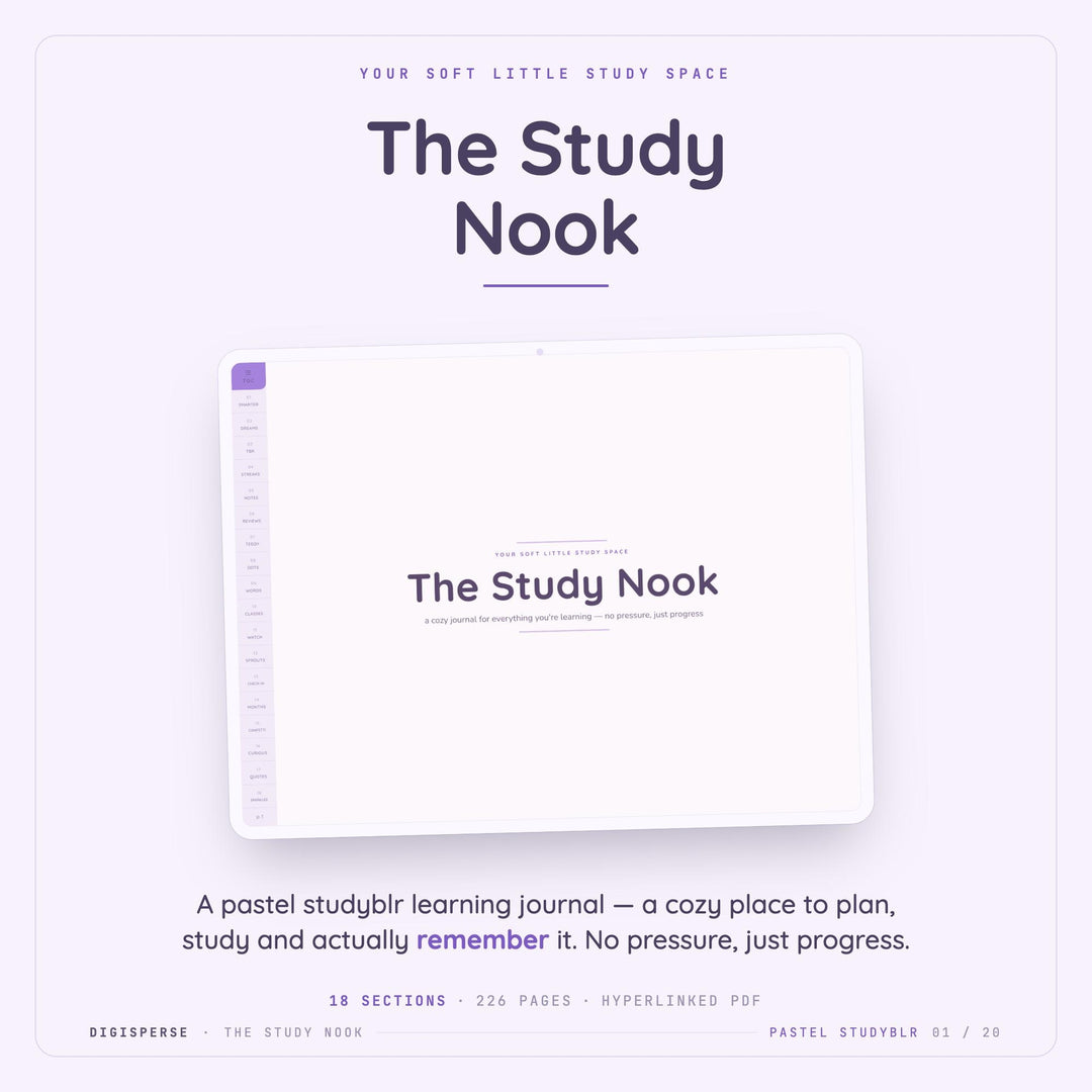 Dated Pastel Studyblr Learning Journal | GoodNotes Study Planner PDF (Digital Download)