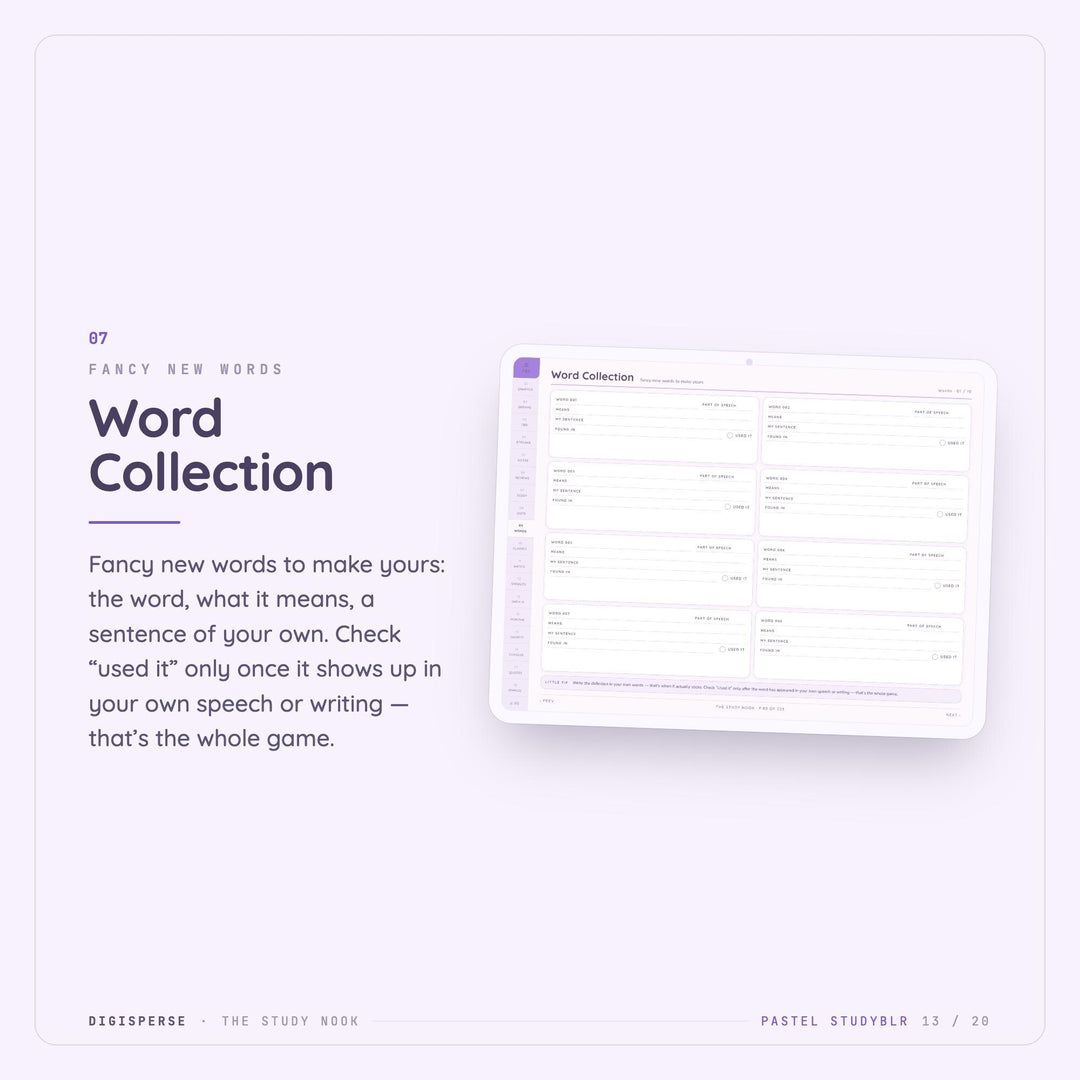 Dated Pastel Studyblr Learning Journal | GoodNotes Study Planner PDF (Digital Download)