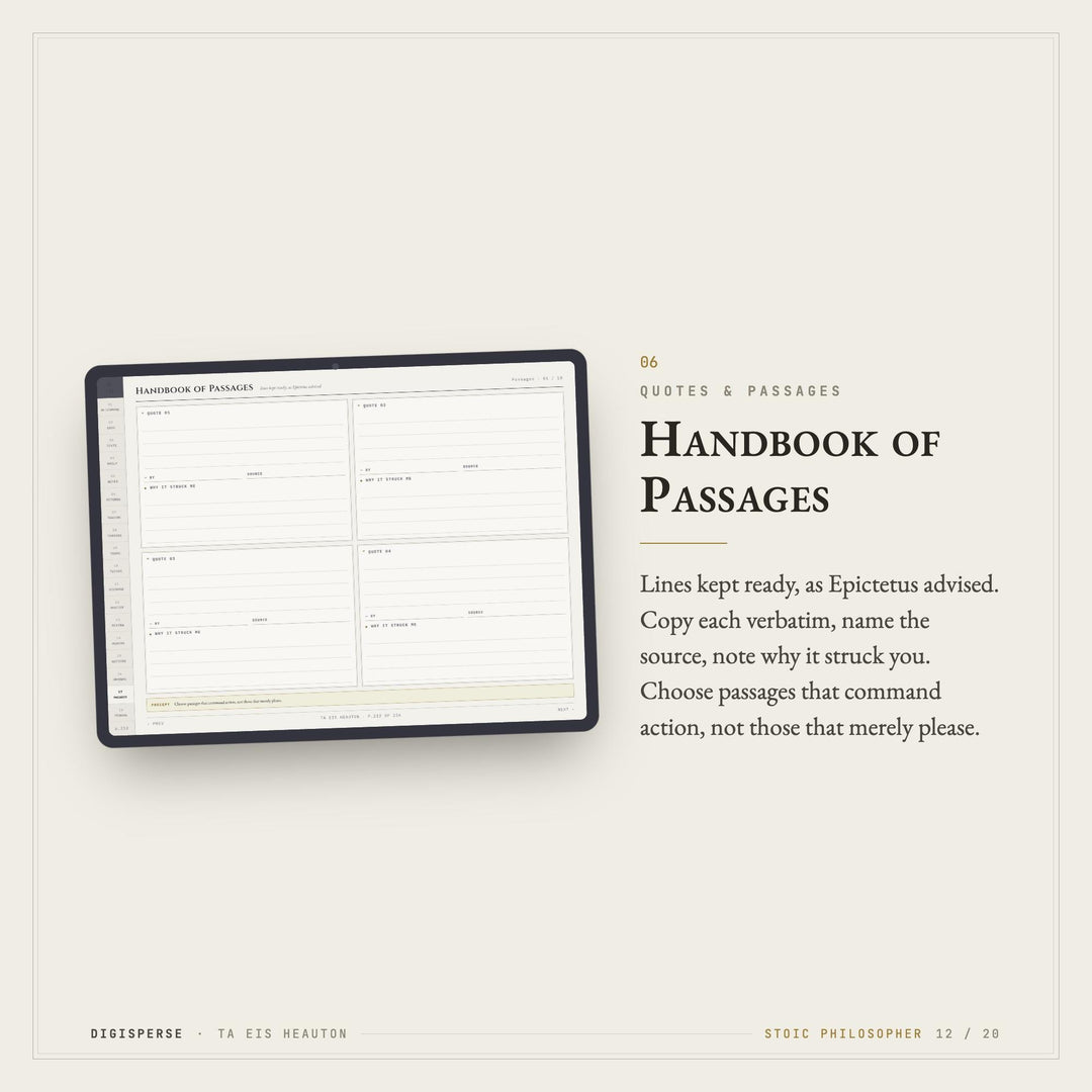 Stoic Learning Journal | GoodNotes Study + Reflection Planner PDF | Cornell Notes, Spaced Repetition, Reading Log | 5 Dated Formats
