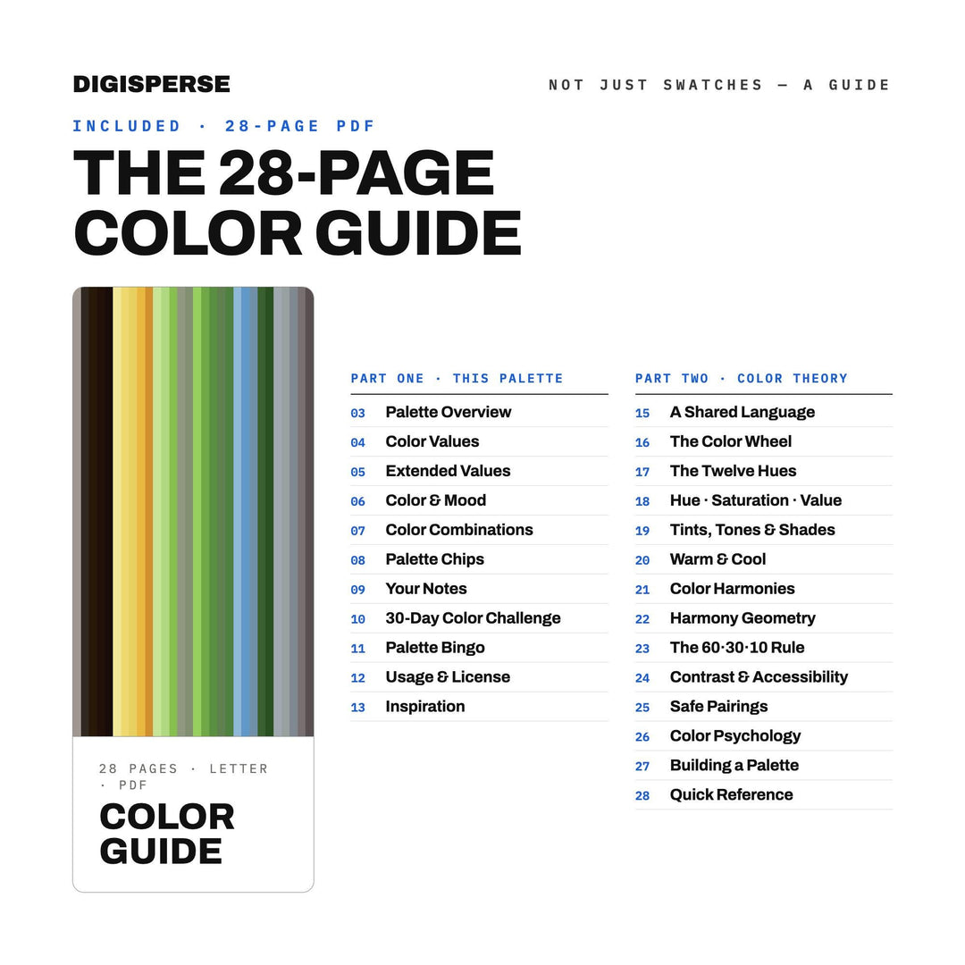 Regrowth Color Palette | 30 Colors | Hex RGB CMYK | Procreate Swatches + ASE | Digital Download