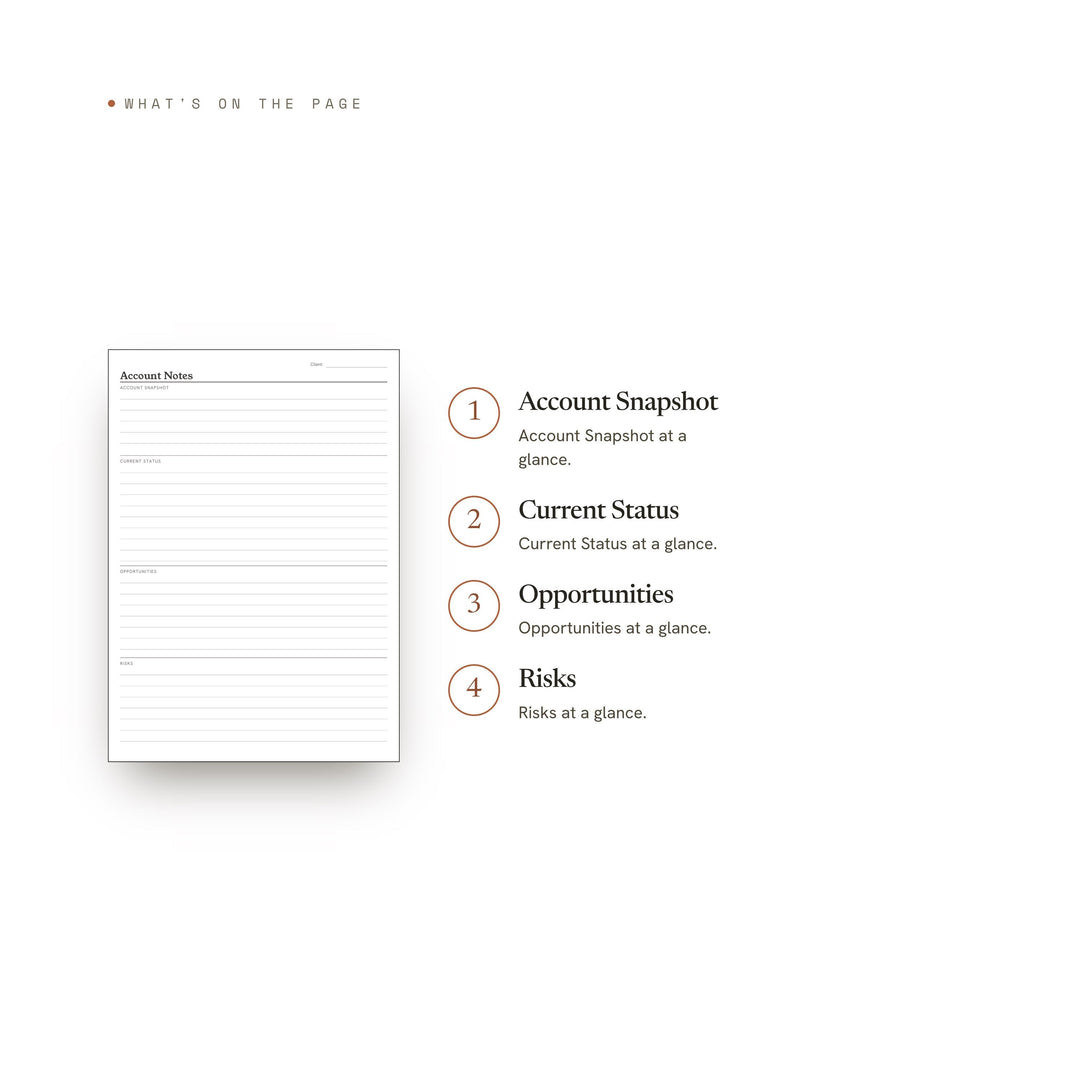 Account Notes Planner Insert | Client Tracker | GoodNotes iPad PDF | Digital Download