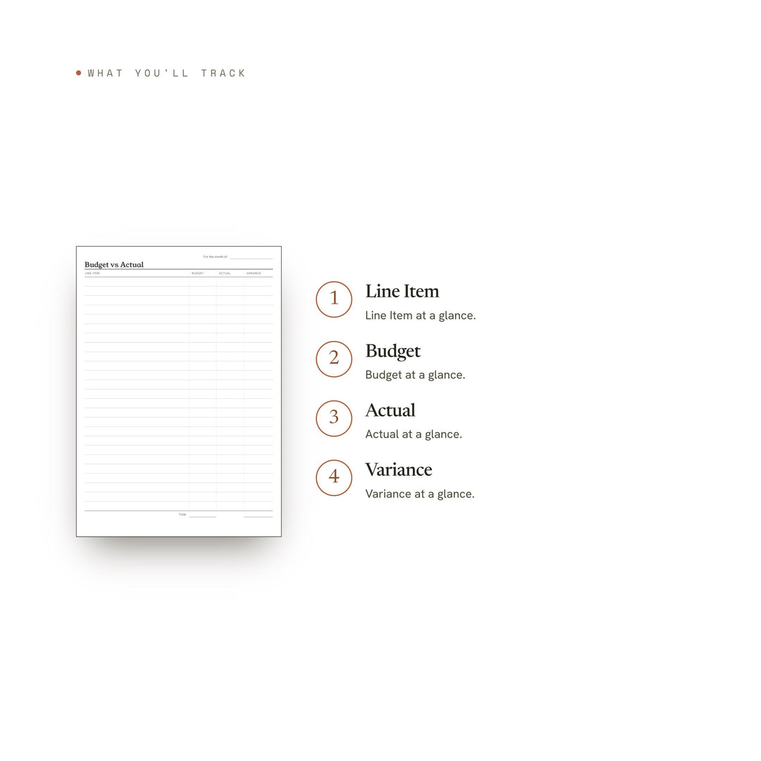 Budget Vs Actual printable planner insert — preview image 8 of 20