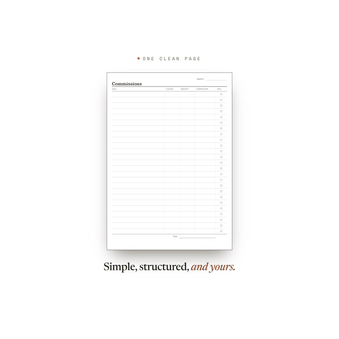 Commissions printable planner insert — preview image 2 of 20