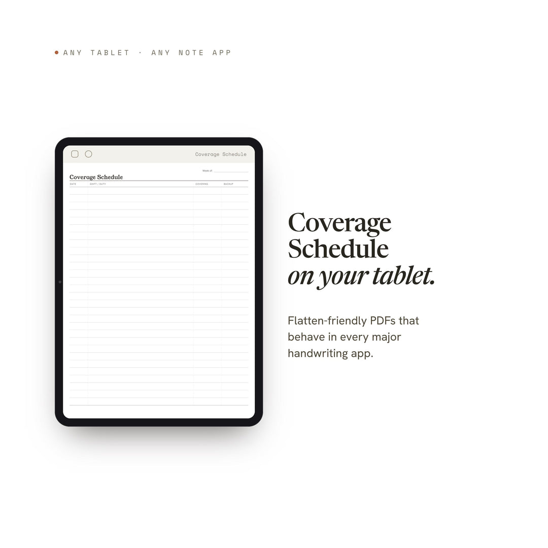 Coverage Schedule printable planner insert — preview image 6 of 20