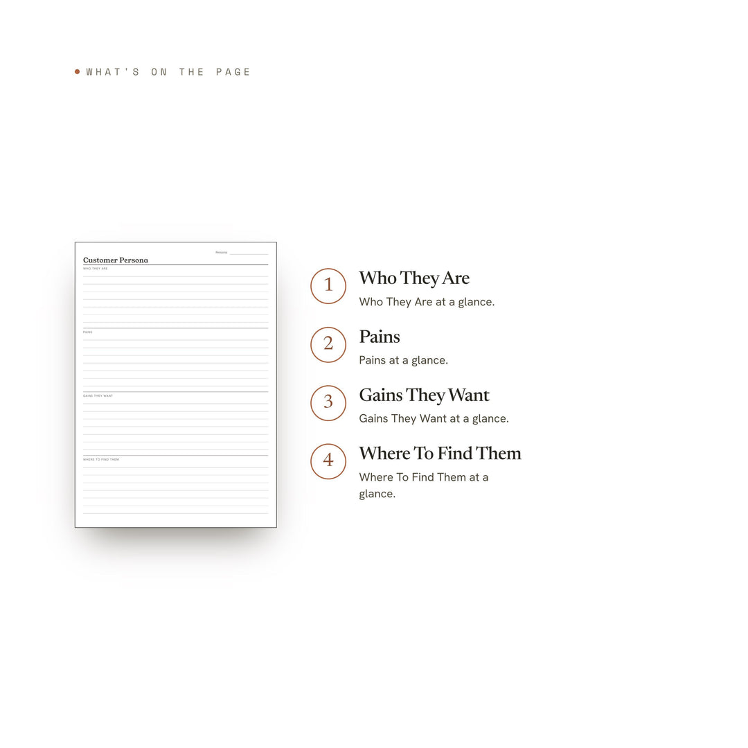 Customer Persona printable planner insert — preview image 8 of 20