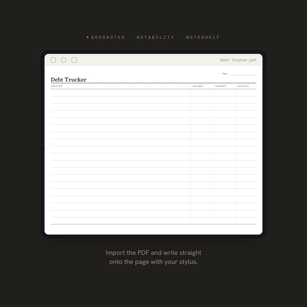Debt Tracker printable planner insert — preview image 5 of 20