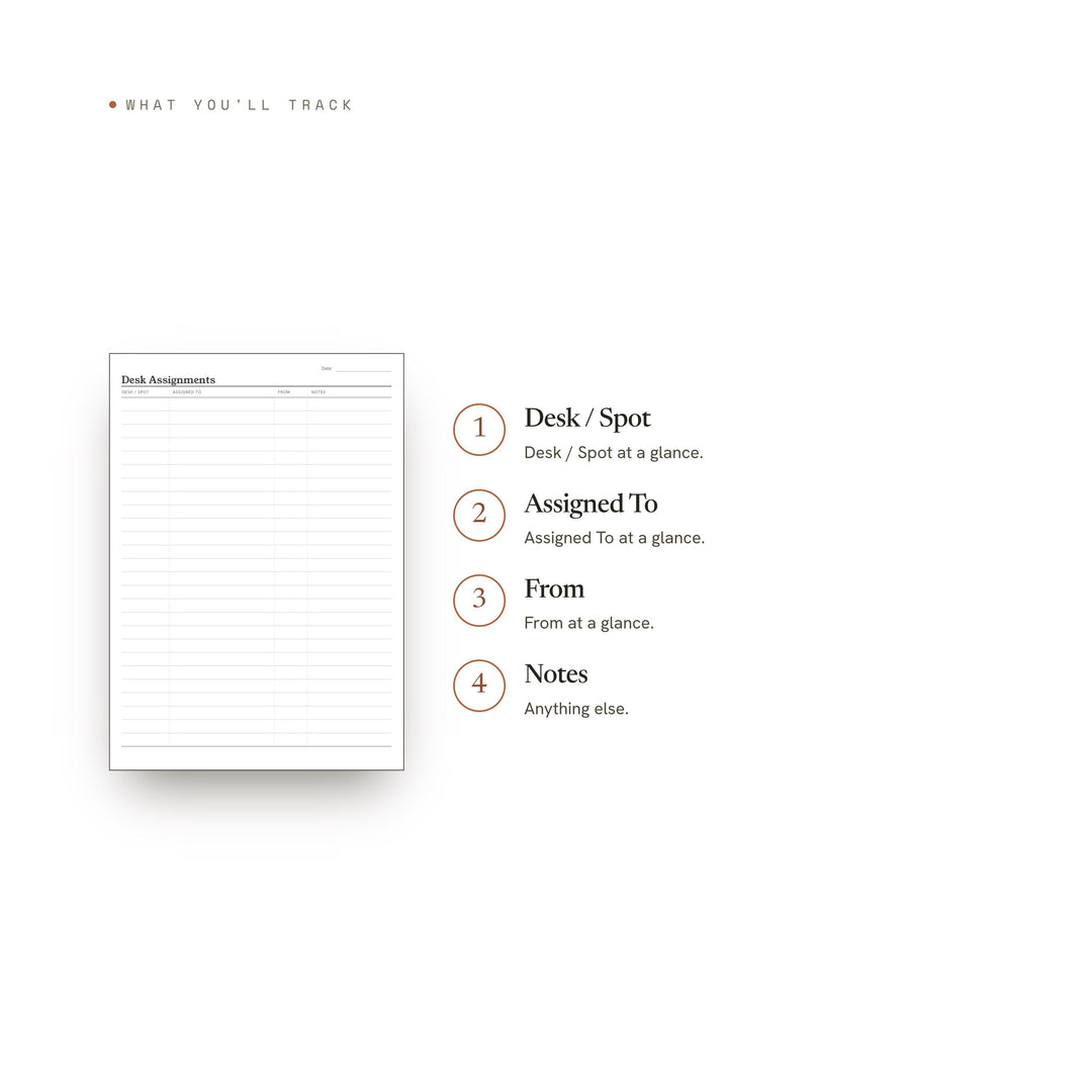 Desk Assignments printable planner insert — preview image 8 of 20
