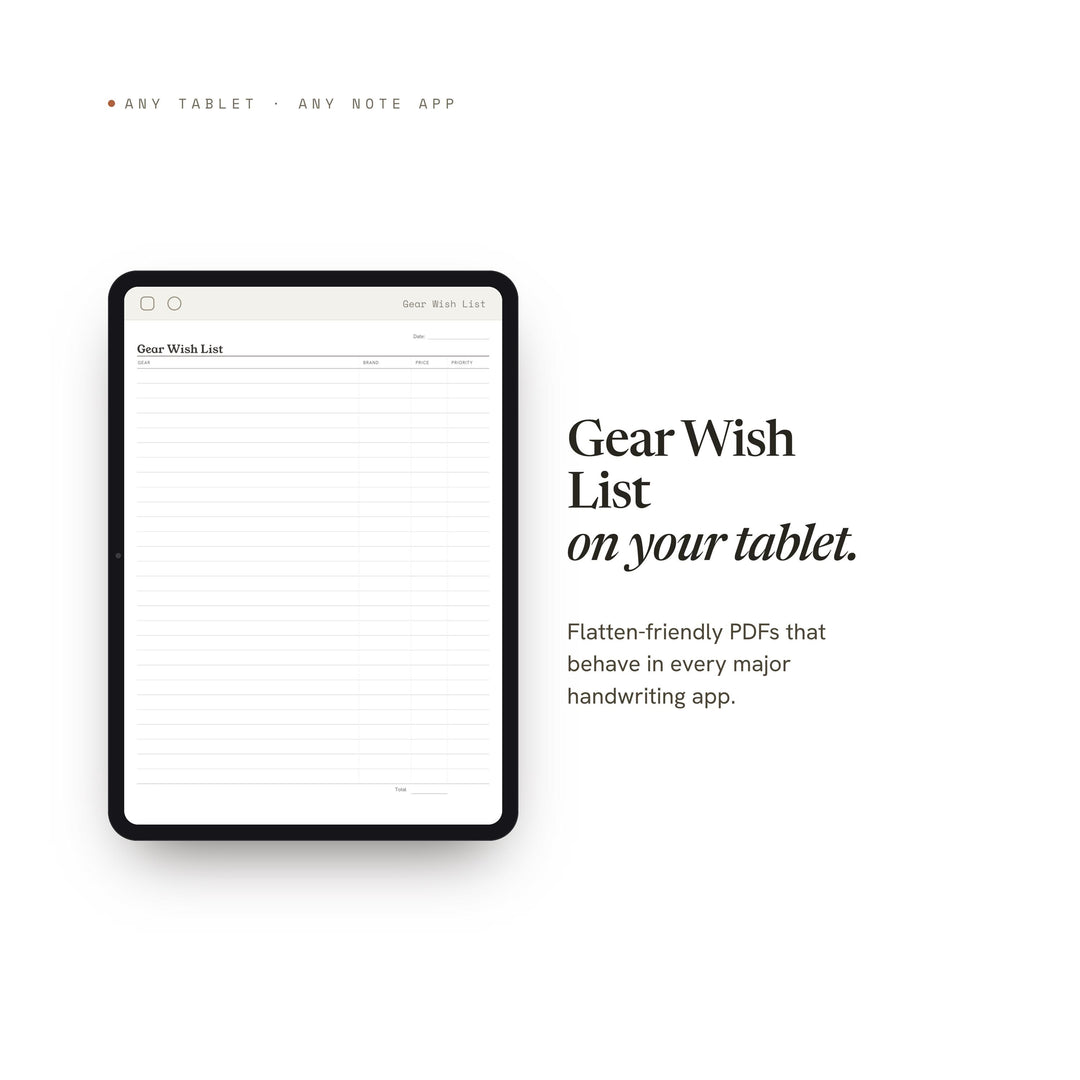 Gear Wish List printable planner insert — preview image 6 of 20
