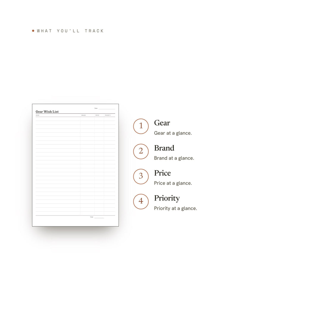 Gear Wish List printable planner insert — preview image 8 of 20