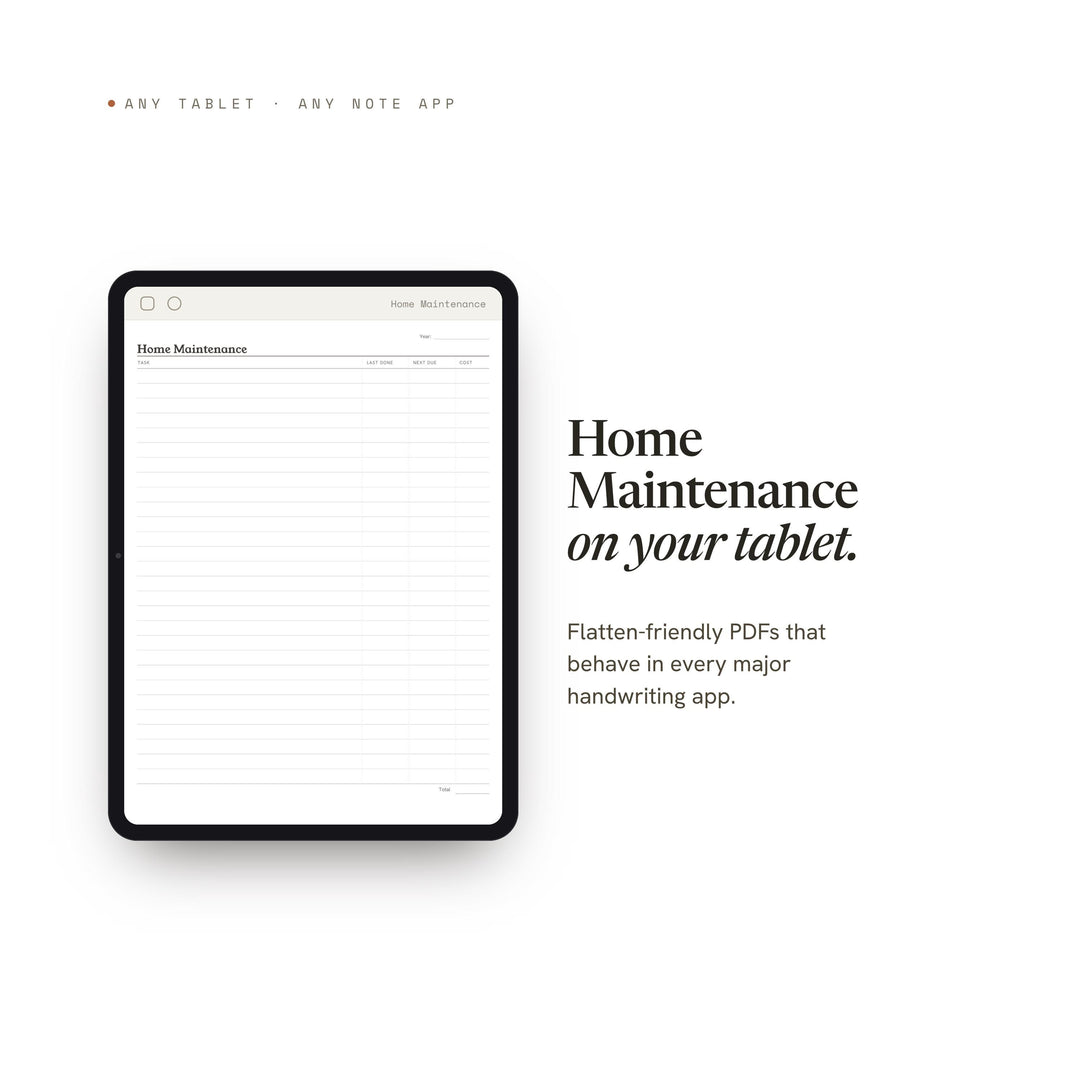 Home Maintenance Planner Insert | Household Organization (Digital Download)