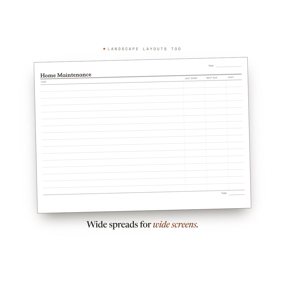 Home Maintenance Planner Insert | Household Organization (Digital Download)