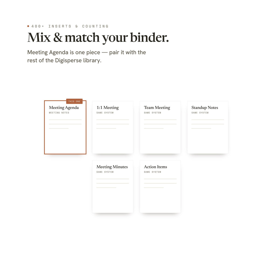 Meeting Agenda Planner Insert | Meeting Notes | GoodNotes iPad PDF | Digital Download
