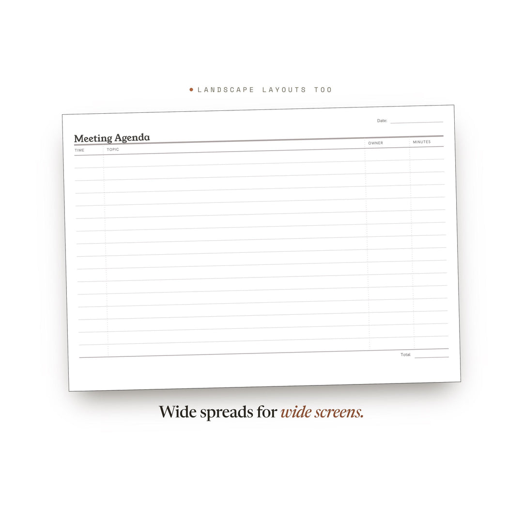 Meeting Agenda Planner Insert | Meeting Notes | GoodNotes iPad PDF | Digital Download