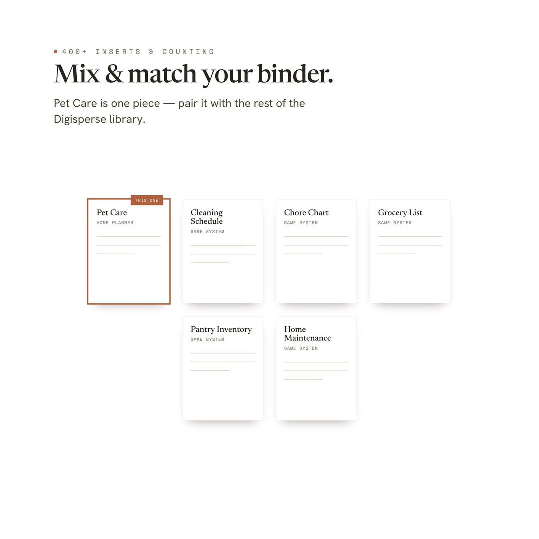 Pet Care Planner Insert | Home Planner | GoodNotes iPad PDF | Digital Download