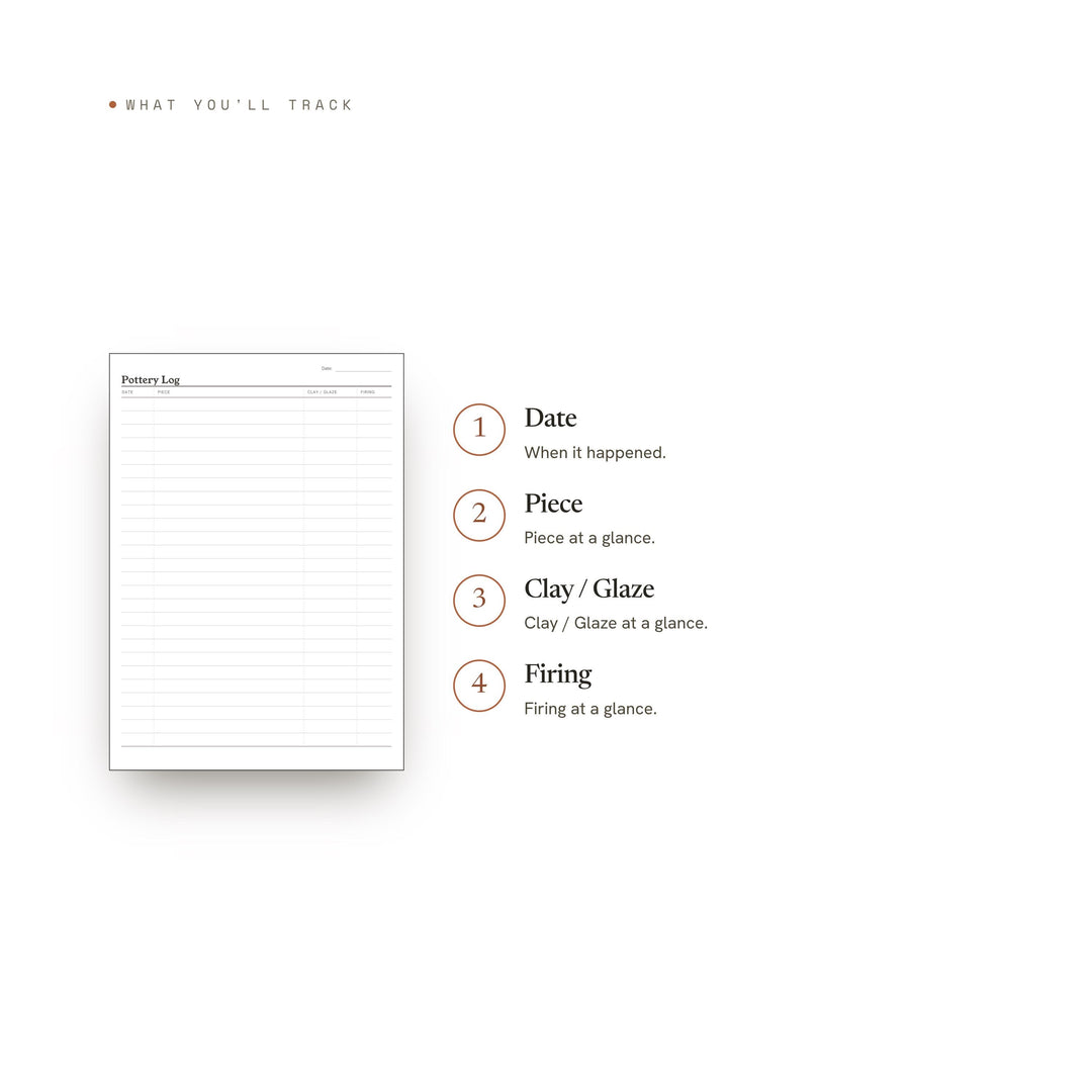 Pottery Log printable planner insert — preview image 8 of 20