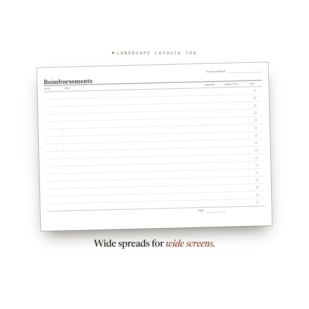 Reimbursements Planner Insert | Expense Tracker | GoodNotes iPad PDF | Digital Download